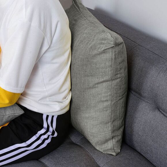 2pcs Linen Throw Pillow Covers Blank Cotton Square Cushion Cover Gray - Picture 5 of 6